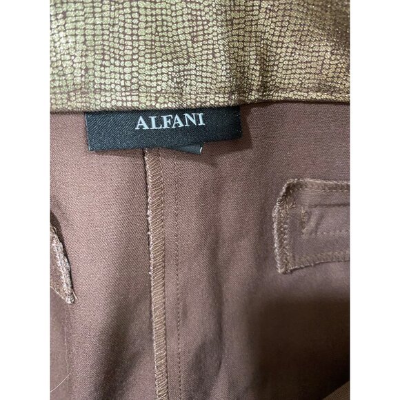 Alfani Gold Metallic Animal Print Pull-On Pants Size 6 Shiny Party Trousers ✨⭐ - Picture 7 of 7